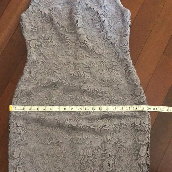 Ralph Lauren Evening Gray Lace Overlay Sheath Dress 6 - Picture 12 of 12